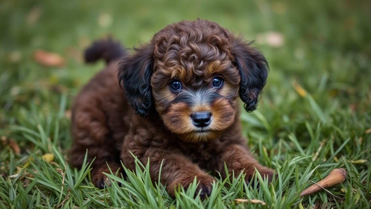 PUDELWELPEN BILD SCHLAFEND NIEDLICH